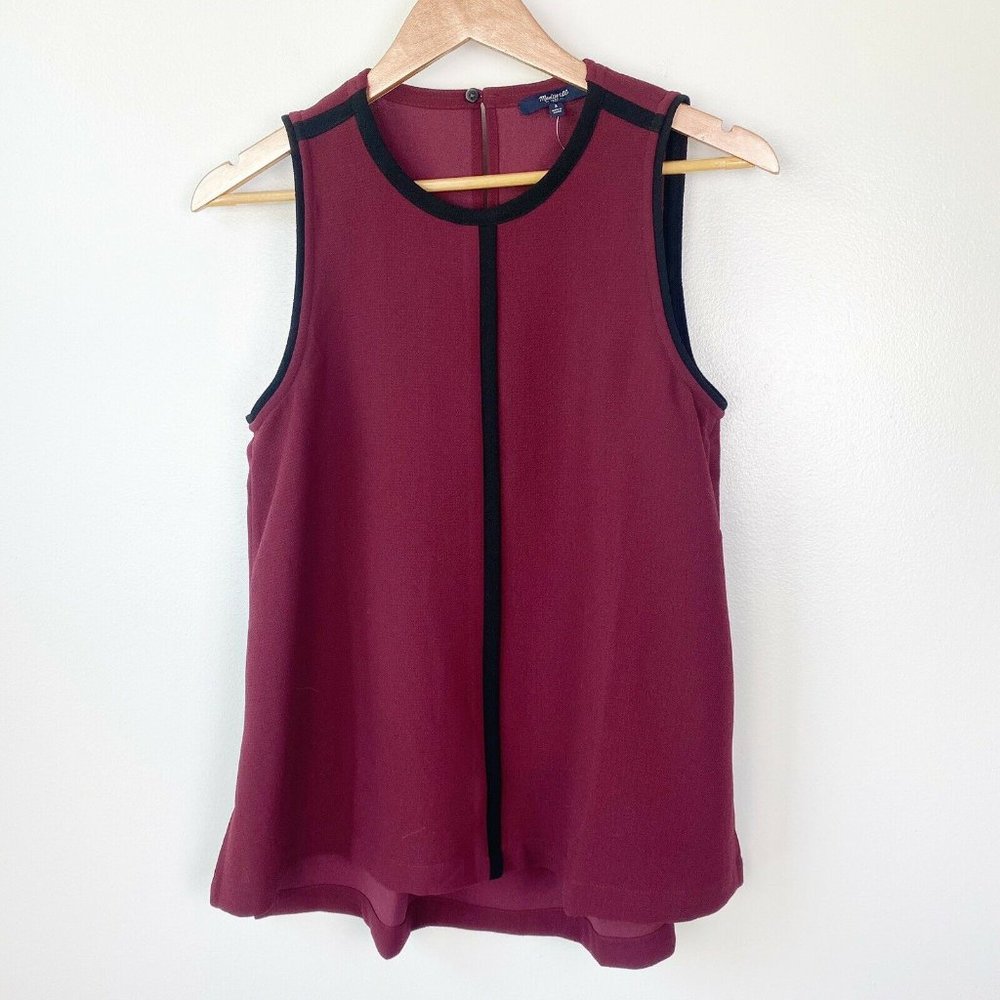 NWT Madewell Crepe Canal Tank Top Maroon